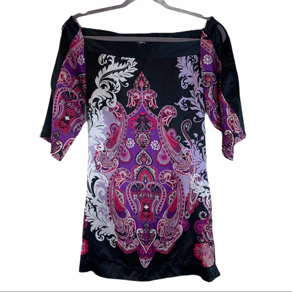 2b Bebe Silk Split Sleeve Blouse